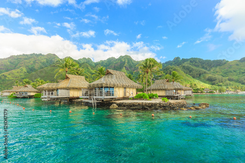 Beautiful sea and Moorae Island at Tahiti , PAPEETE, FRENCH POLY photo