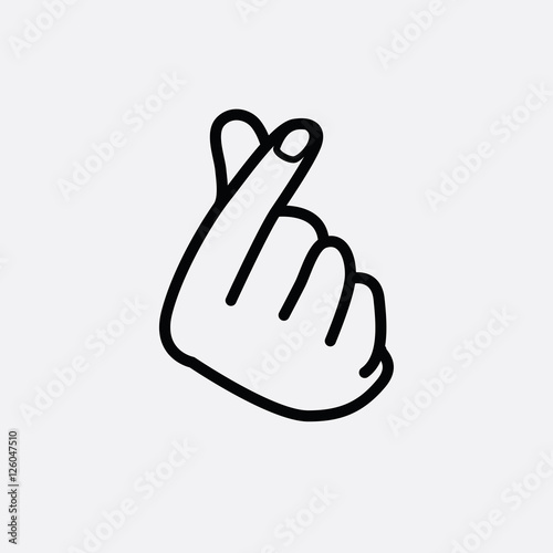 Finger heart sign icon vector