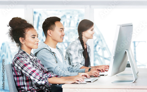 Group of young people worki...