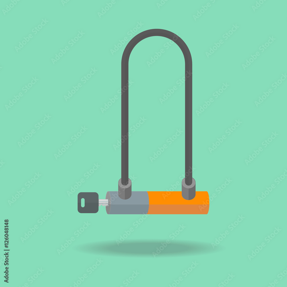 Bicycle lock U shaped vector design