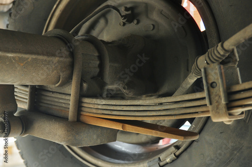 old leaf spring of the truck