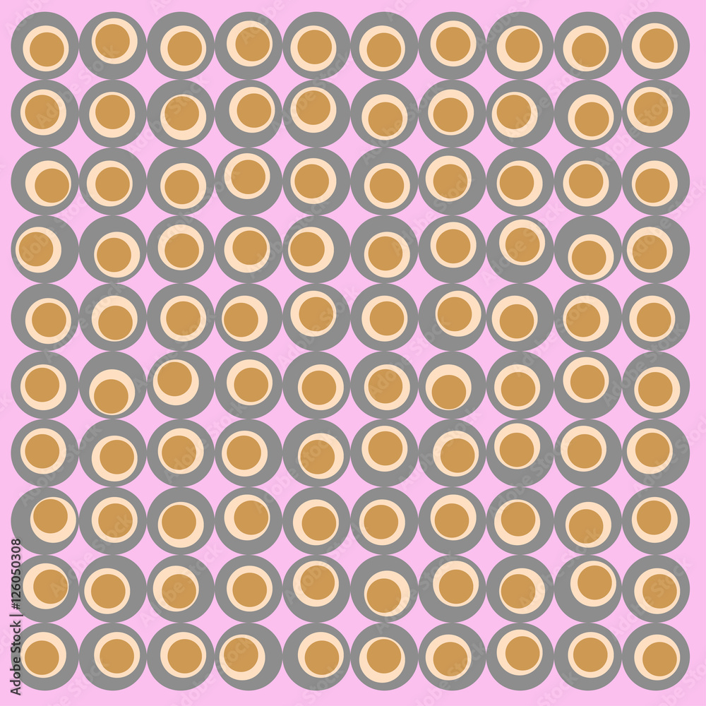 Fundo rosa com círculos de centro marrom