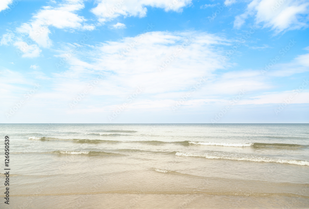 Beautiful waves on the white sand Beautiful waves on the white sand