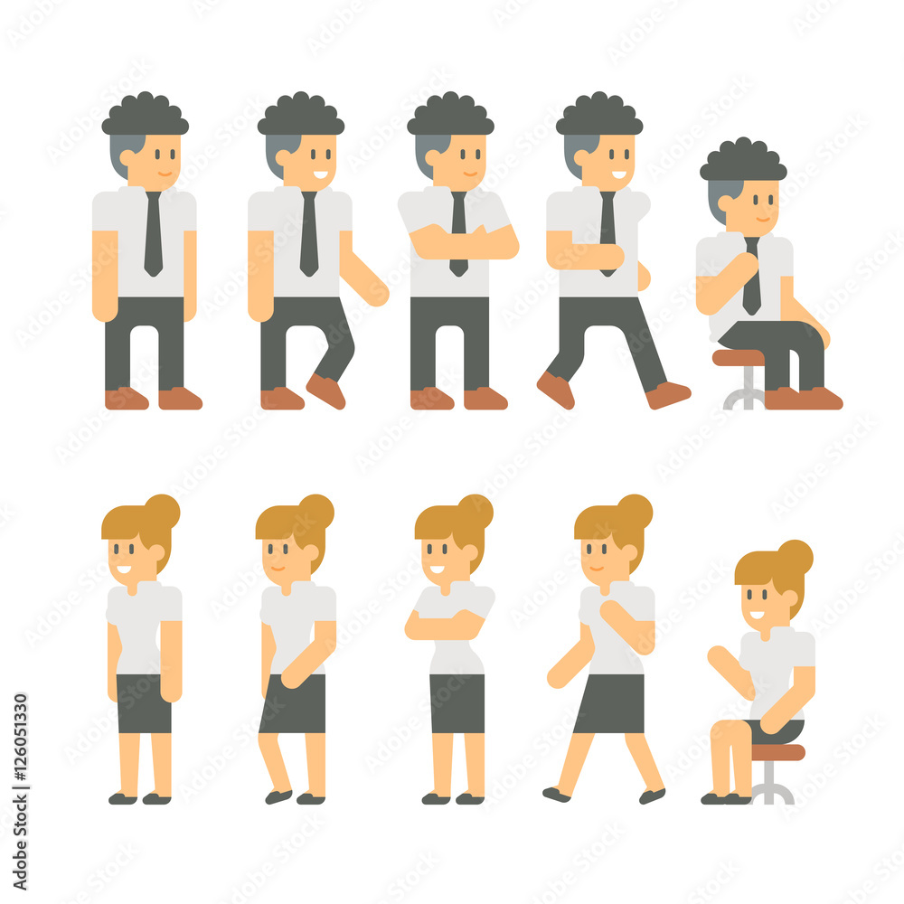 Flat design business people set Flat design business people set