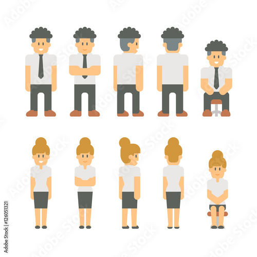 Flat design business people set