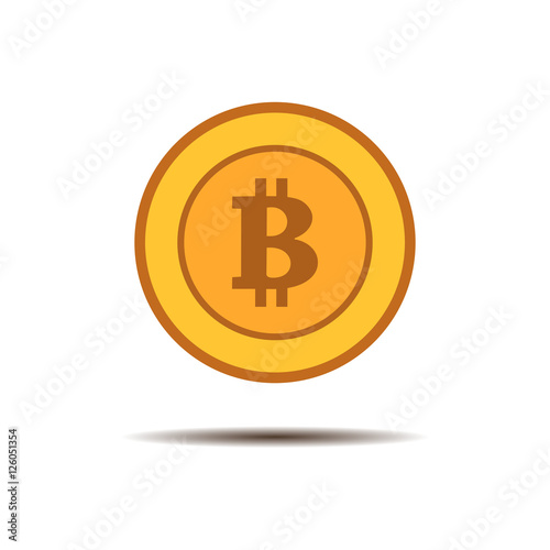 Bitcoin vector icon isolated on a light background.