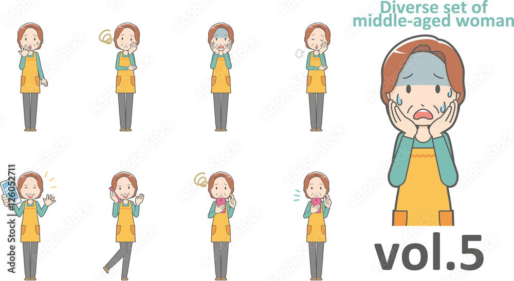 Diverse set of middle-aged woman , EPS10 vector format vol.5 Diverse set of middle-aged woman , EPS10 vector format vol.5