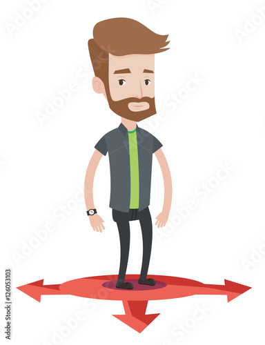 Man choosing career way vector illustration.