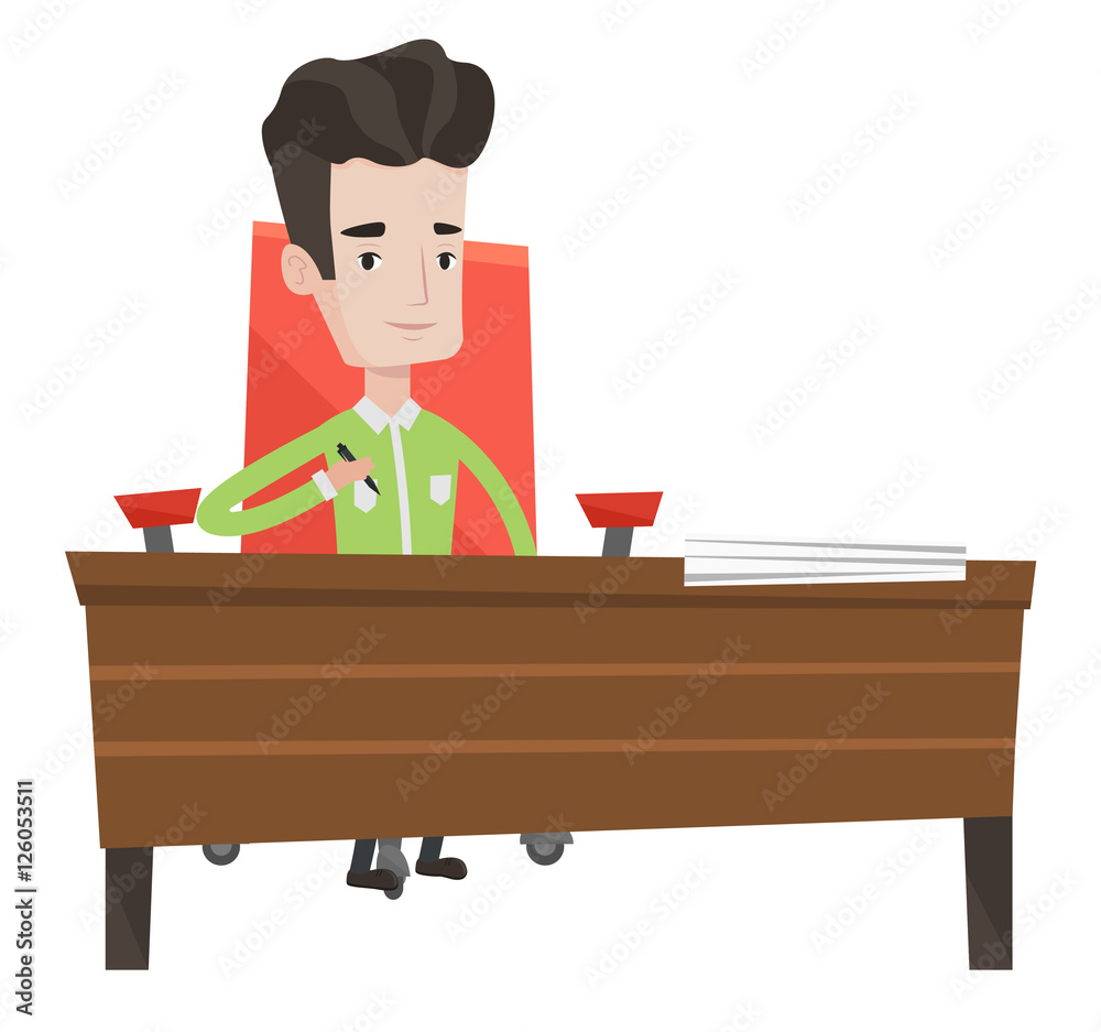 Signing of business contract vector illustration. Signing of business contract vector illustration.