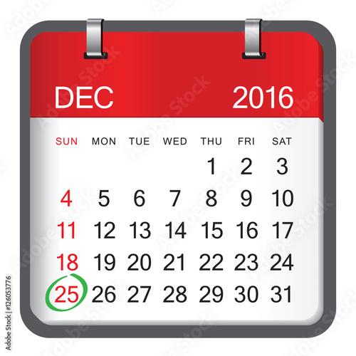 Christmas 2017 Calendar vector design