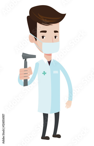 Ear nose throat doctor vector illustration.