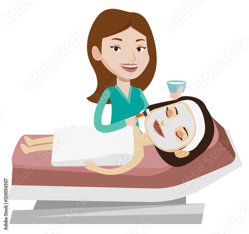Woman in beauty salon during cosmetology procedure