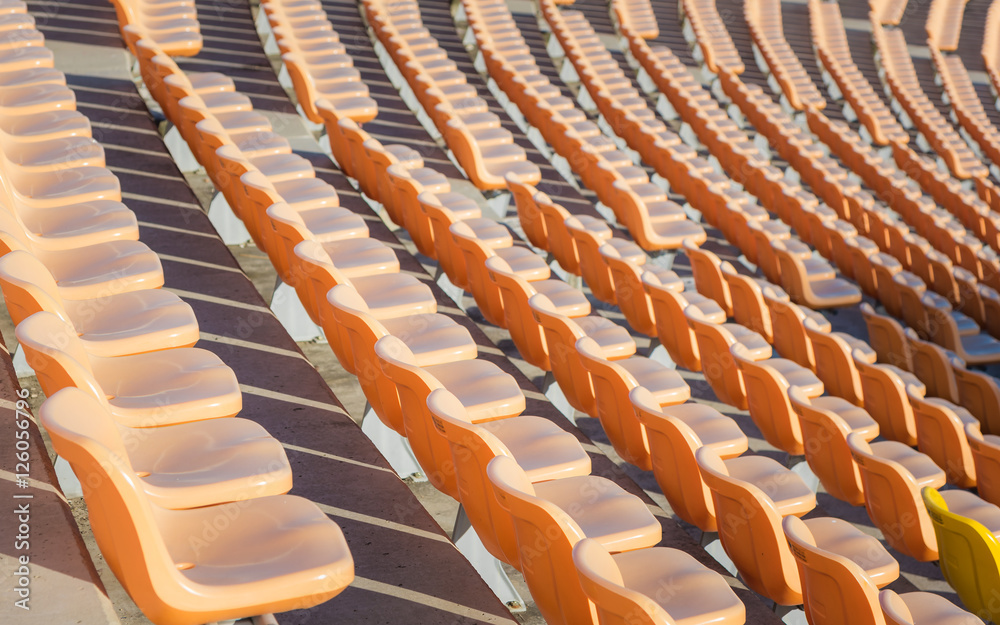 Fototapeta premium Empty seats at soccer stadium