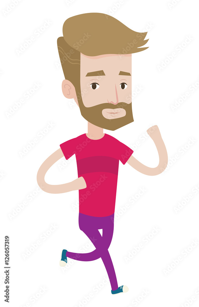 Young man running vector illustration. Young man running vector illustration.