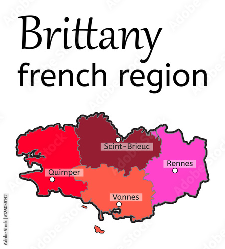 Brittany french region map