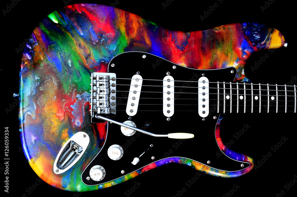 Rainbow Electric guitar Stock Photo | Adobe Stock