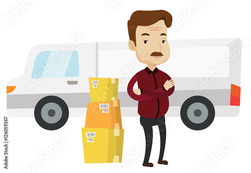 Man moving to house vector illustration.