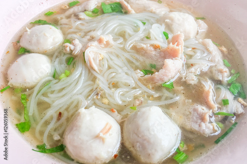 Thai Food Noodle pork ball