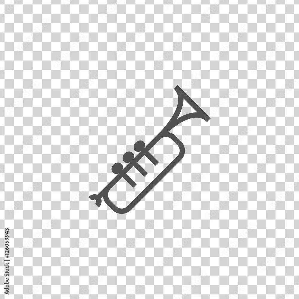 Trumpet icon vector, clip art. Also useful as logo, silhouette and ...