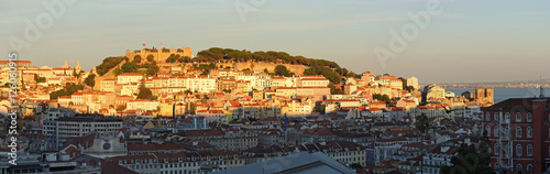 Fototapeta Naklejka Na Ścianę i Meble -  Lisbon, Portugal. Landscape at the sunset from Viewpoint called 