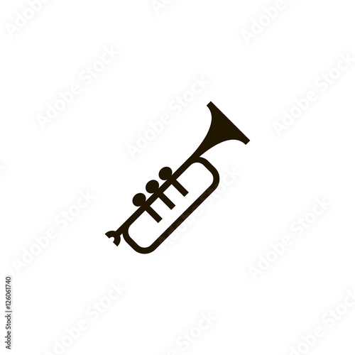 Trumpet icon vector, clip art. Also useful as logo, silhouette and illustration.