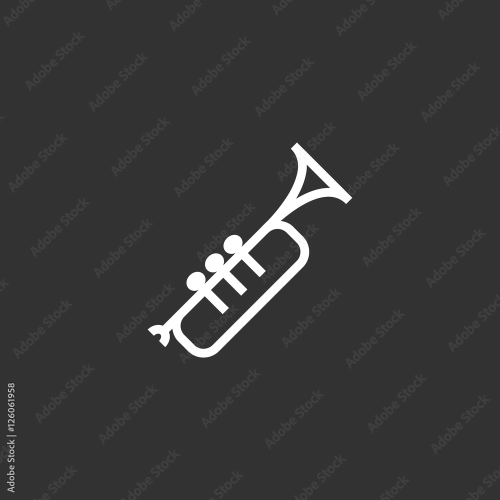 Trumpet icon vector, clip art. Also useful as logo, silhouette and illustration. Trumpet icon vector, clip art. Also useful as logo, silhouette and illustration.