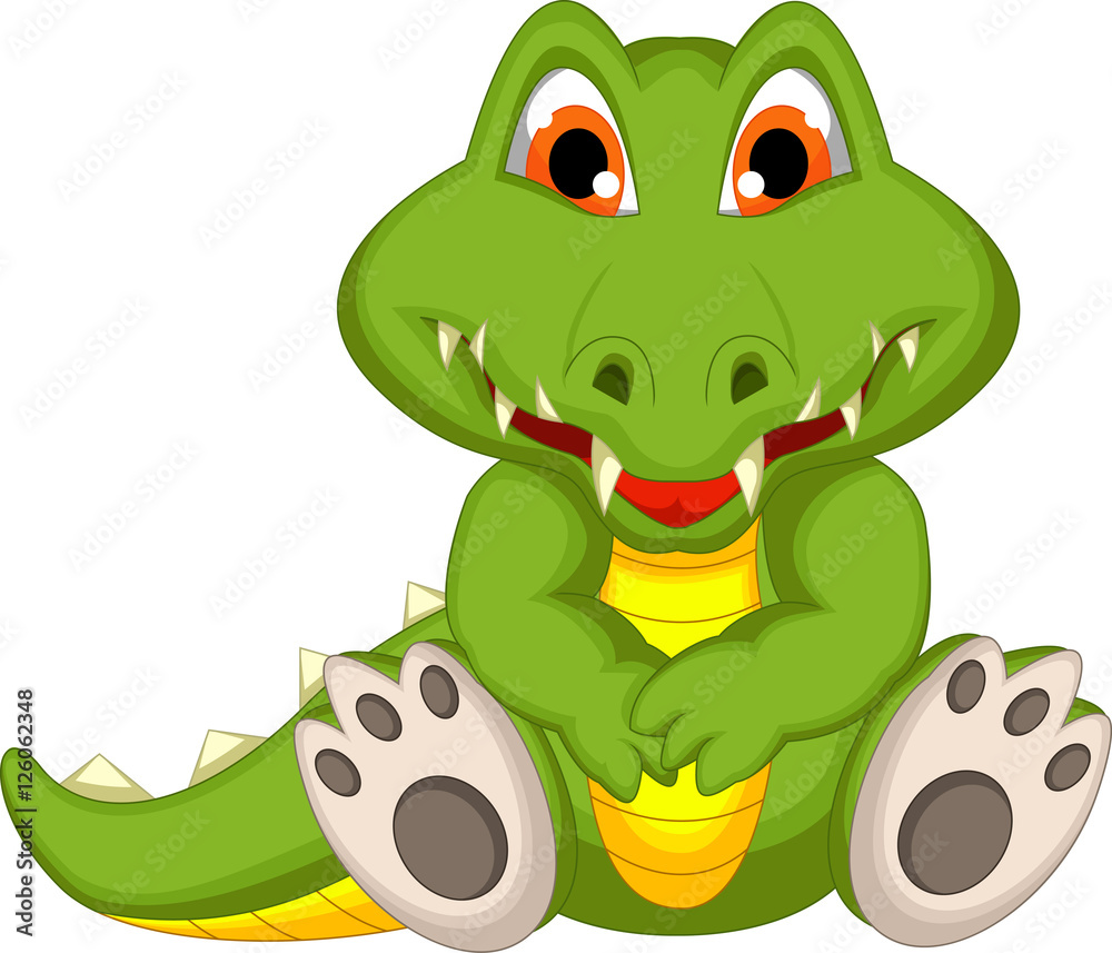 Obraz premium funny crocodile cartoon posing