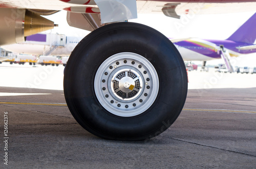 Wheel of airplane.landing gear. 