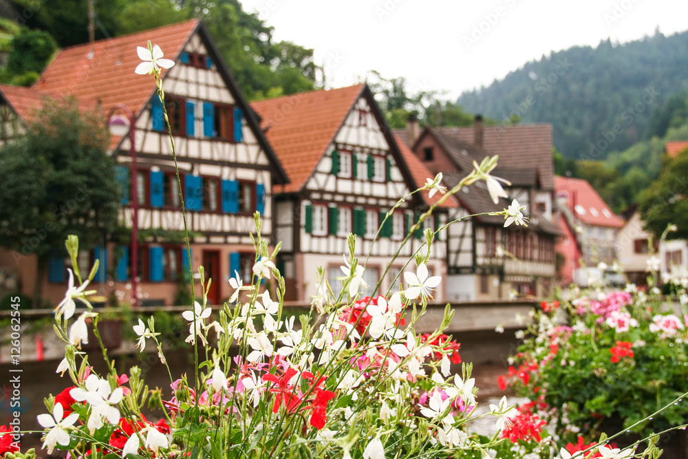 the typical houses of  Schiltach, Black Forest, Germany 
