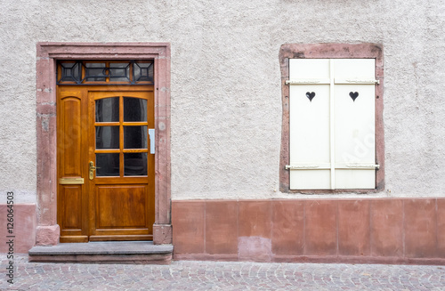 House door and window in Colmar, France