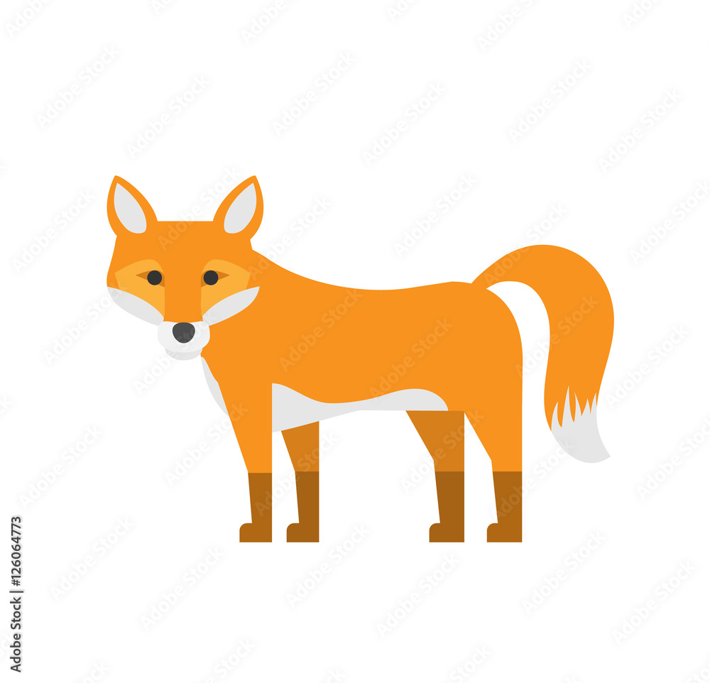 cute cartoon fox in flat style cute cartoon fox in flat style