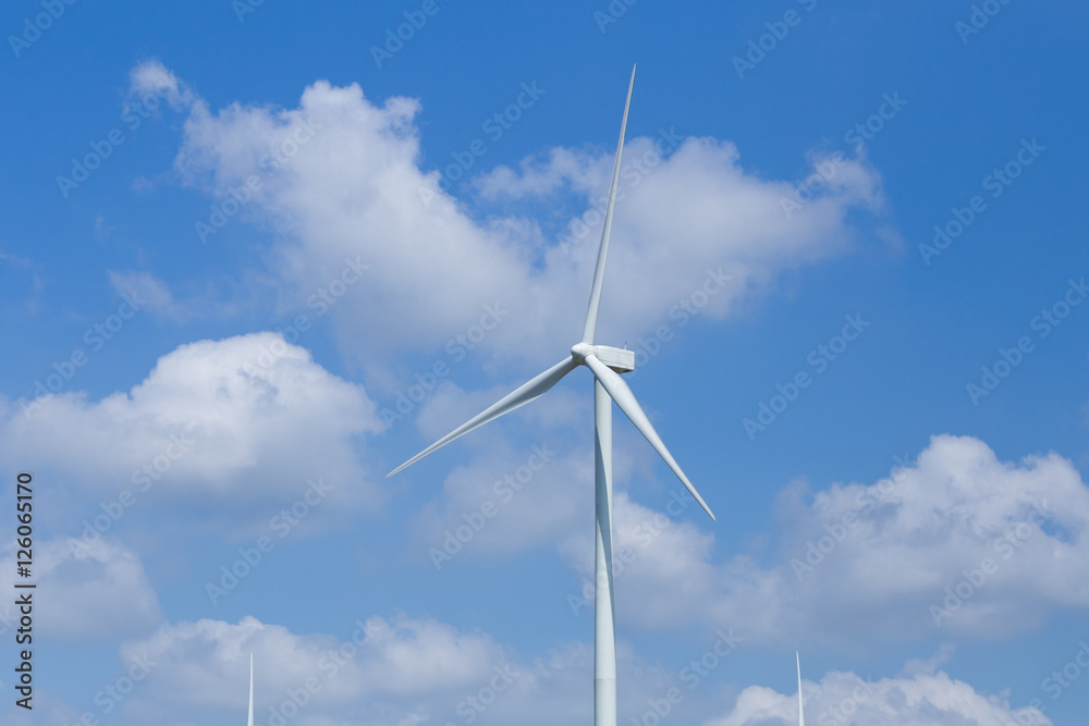 Wind Turbine in wind farm with sky Wind Turbine in wind farm with sky