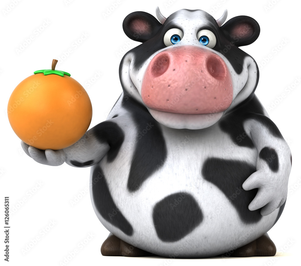 Fun cow - 3D Illustration Fun cow - 3D Illustration