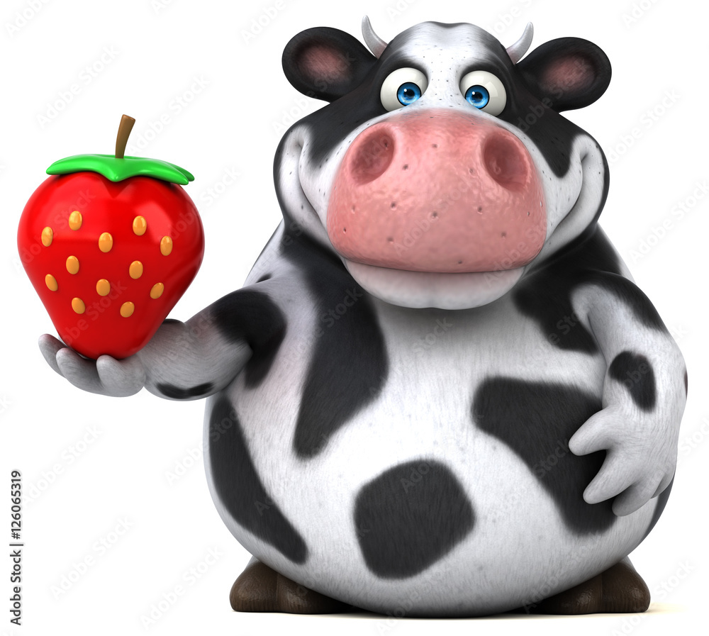 Fun cow - 3D Illustration Fun cow - 3D Illustration