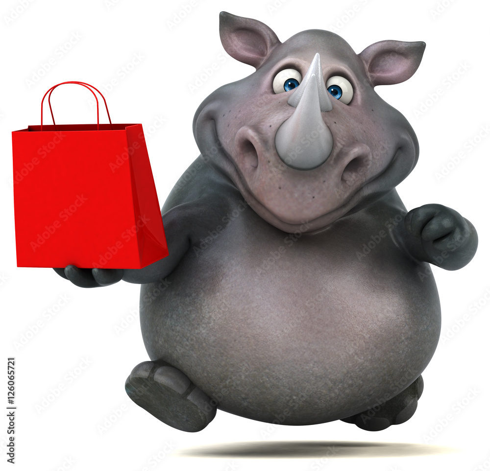 Naklejka premium Fun rhinoceros - 3D Illustration