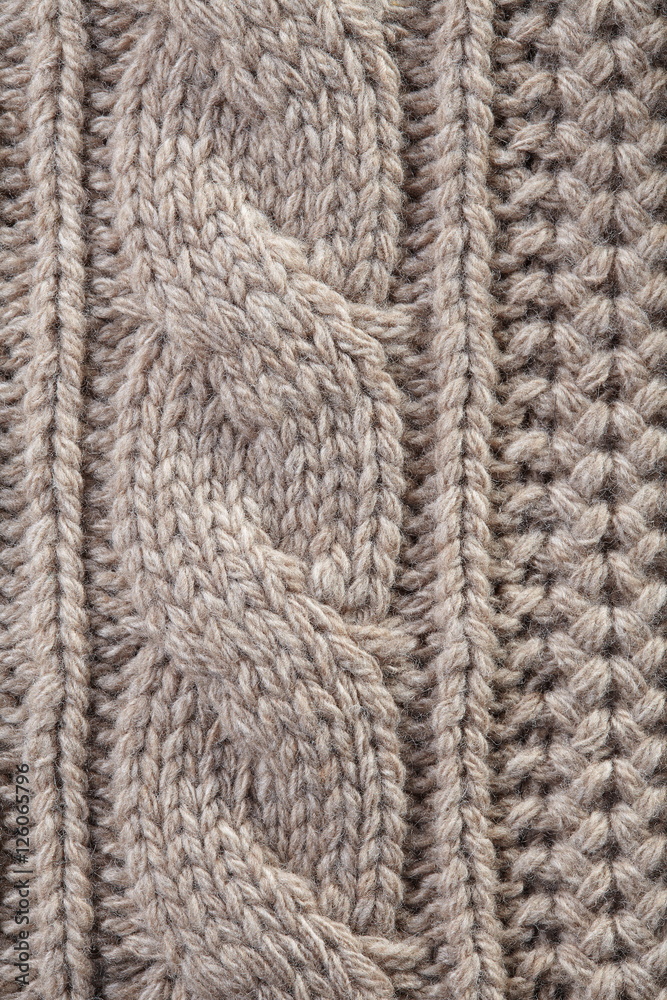 Handmade beige knit fabric texture Handmade beige knit fabric texture