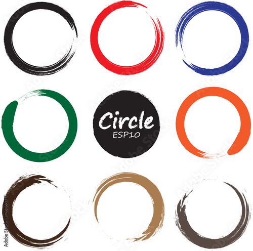 Set of 9 circles,Vector design elements.