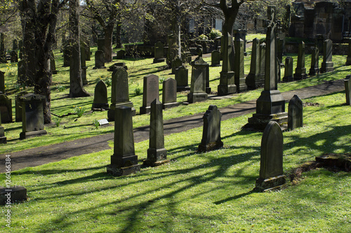 Old cemetery in Edinburgh, Scotland, UK