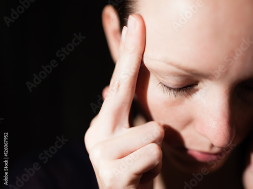 Portrait of girl thinking deep thoughts. 