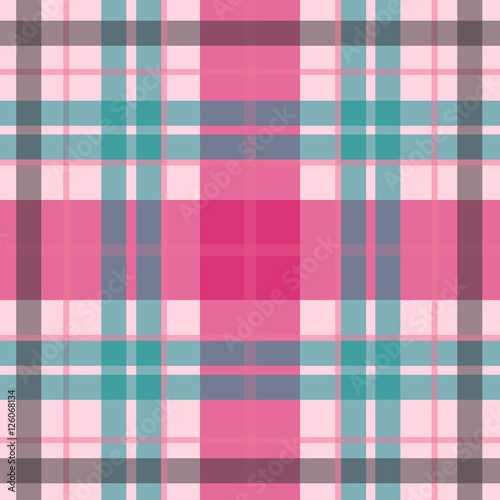 Vector seamless scottish tartan pattern in tender pink, blue. British or irish celtic baby design for textile, fabric or for wrapping, backgrounds, wallpaper, websites