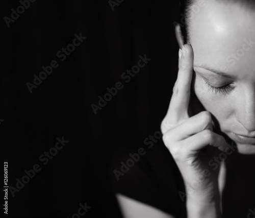 Portrait of girl thinking.