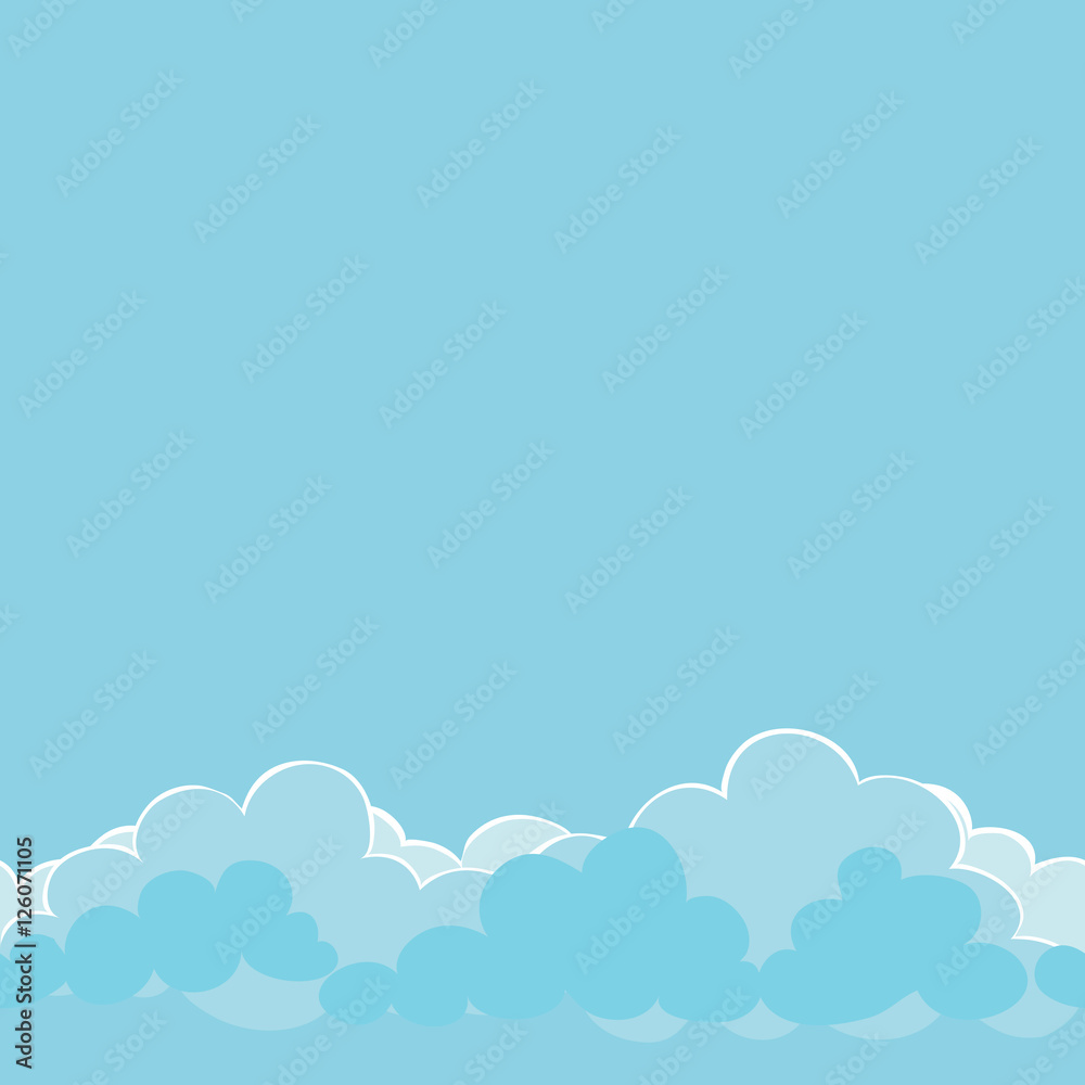 light blue clouds on the sky. vector seamless texture