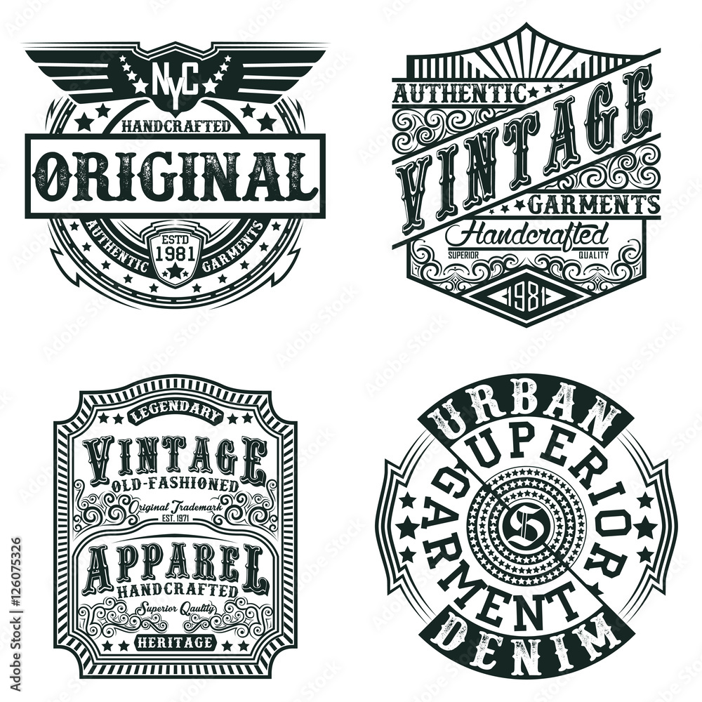 Obraz premium set of tee shirt print designs