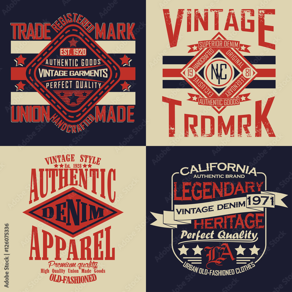 Obraz premium set of tee shirt print designs