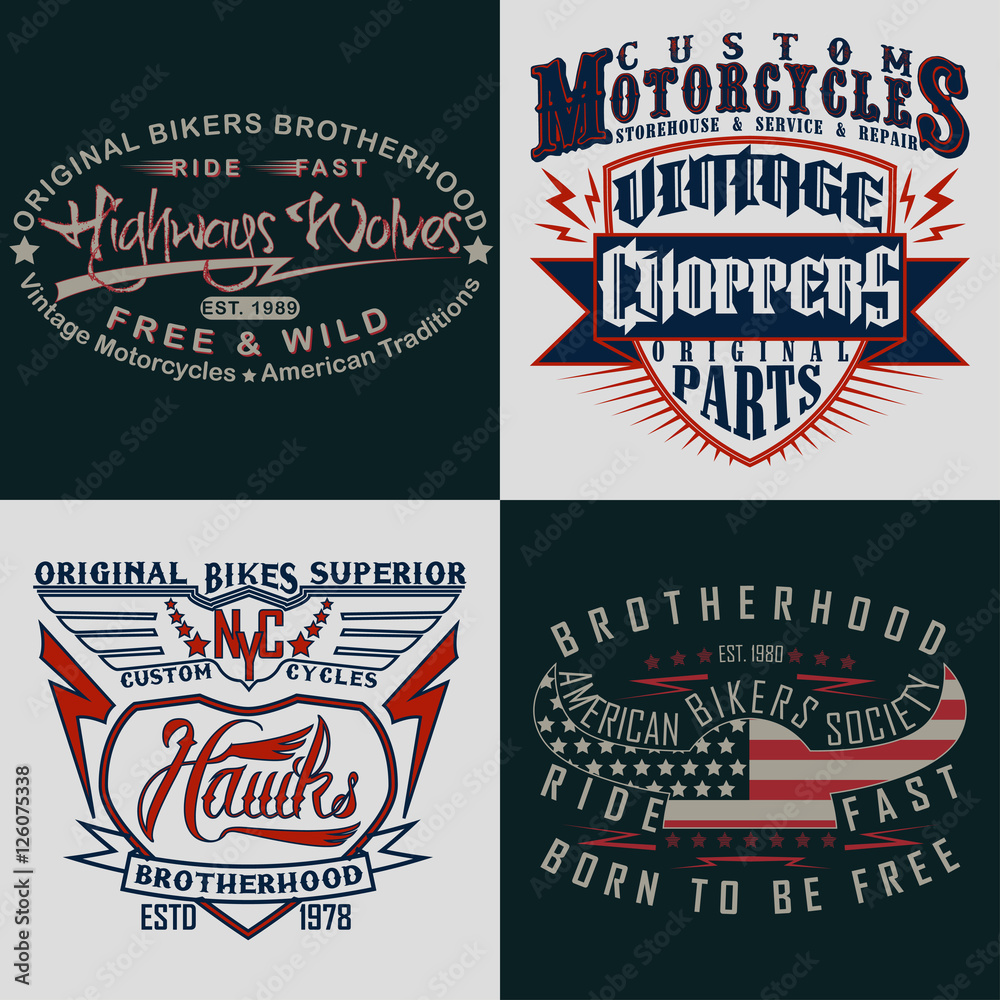 Obraz premium set of tee shirt print designs