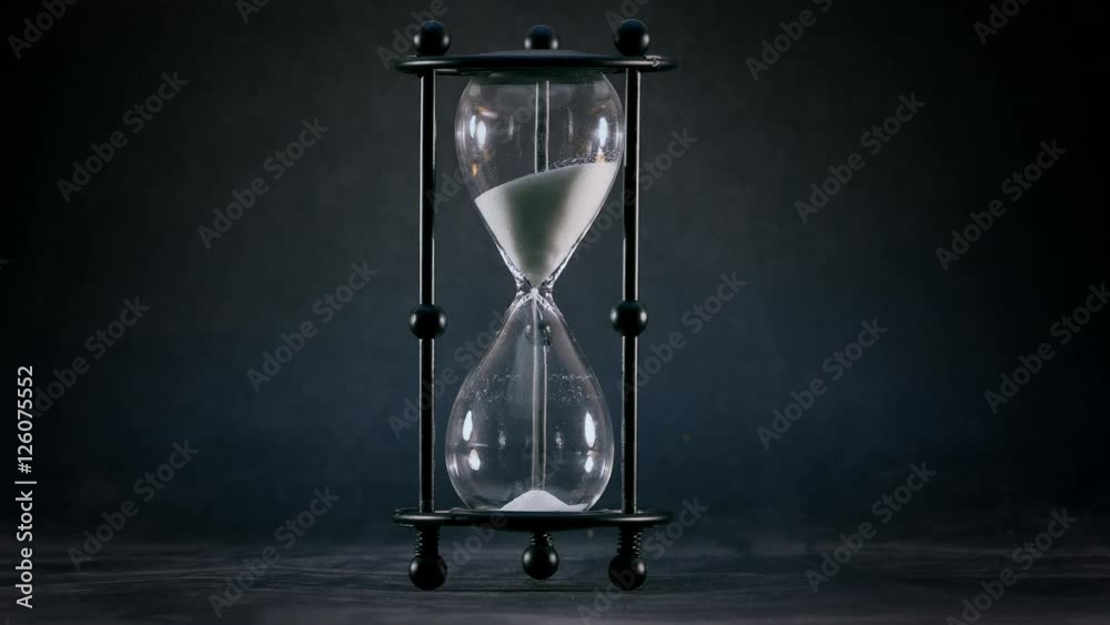 Hourglass with white sand