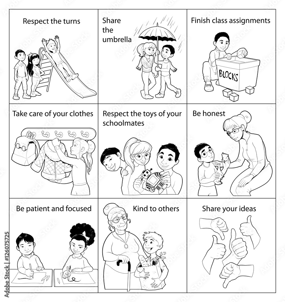 List of good rules for children in the school List of good rules for children in the school