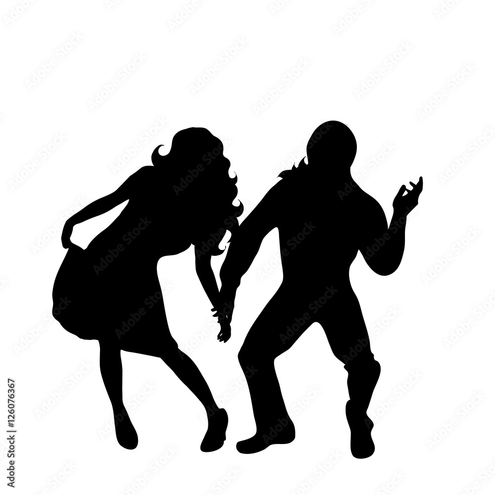 Fototapeta premium Vector silhouette of couple.