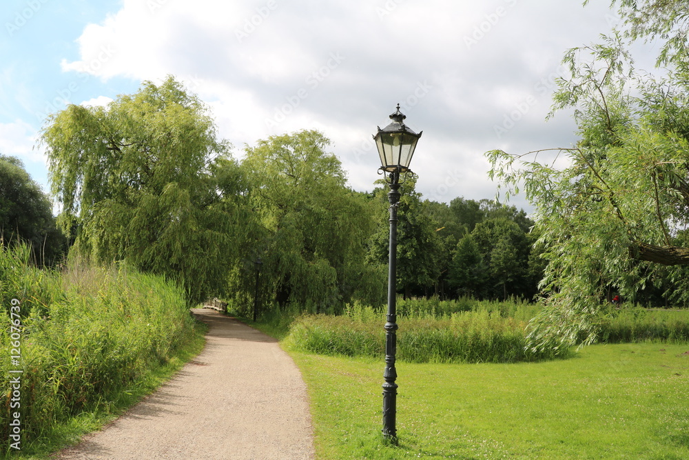 Path in the public palace garden of Schwerin Castle, Schwerin Germany