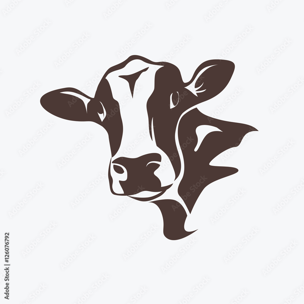 holstein cow portrait stylized vector symbol holstein cow portrait stylized vector symbol